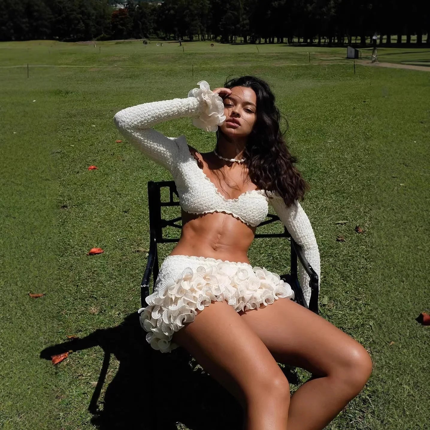 Ivory Ruffle Set